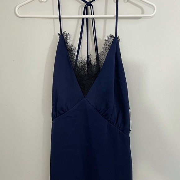 Adeptness Rae M midi blue black lace slip Dress - Picture 10 of 11